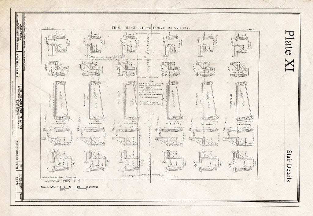 Historic Pictoric : Blueprint HABS NC-395 (Sheet 25 of 36) - Bodie Island Light Station, Off Highway 12, Nags Head, Dare County, NC