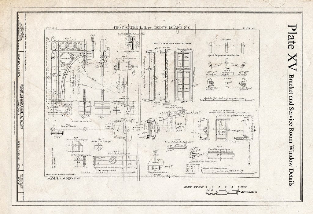 Historic Pictoric : Blueprint HABS NC-395 (Sheet 29 of 36) - Bodie Island Light Station, Off Highway 12, Nags Head, Dare County, NC