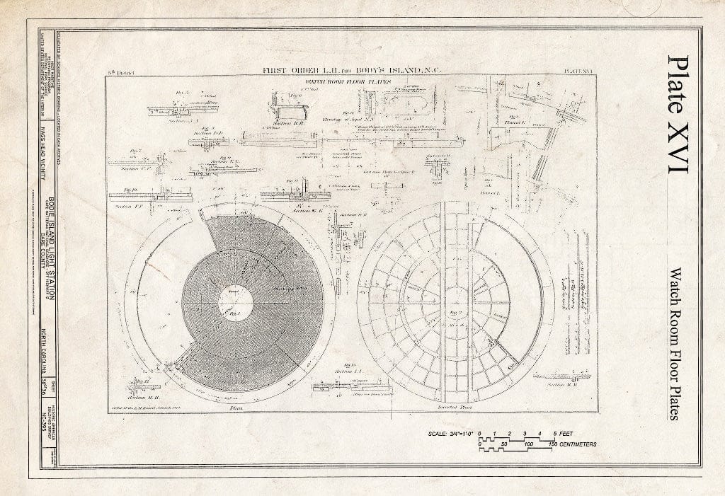 Historic Pictoric : Blueprint HABS NC-395 (Sheet 30 of 36) - Bodie Island Light Station, Off Highway 12, Nags Head, Dare County, NC