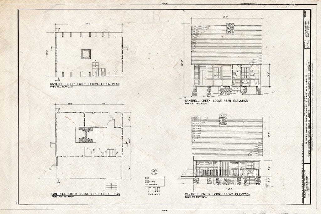 Historic Pictoric : Blueprint HABS NC-402 (Sheet 1 of 9) - Biltmore Forestry School, Brevard, Transylvania County, NC
