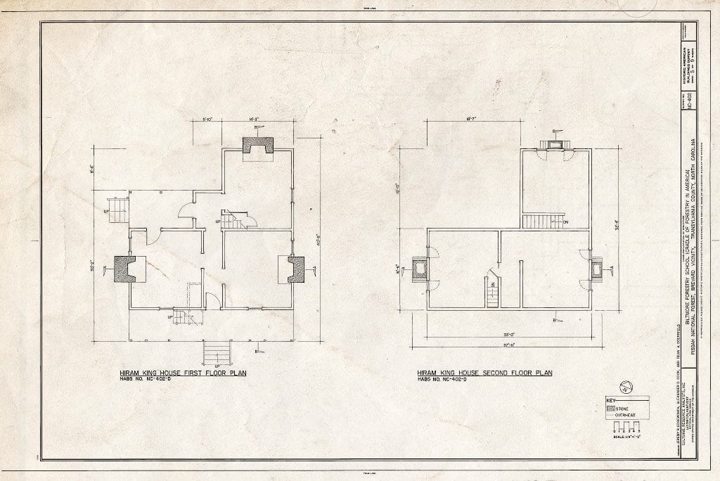 Historic Pictoric : Blueprint HABS NC-402 (Sheet 5 of 9) - Biltmore Forestry School, Brevard, Transylvania County, NC