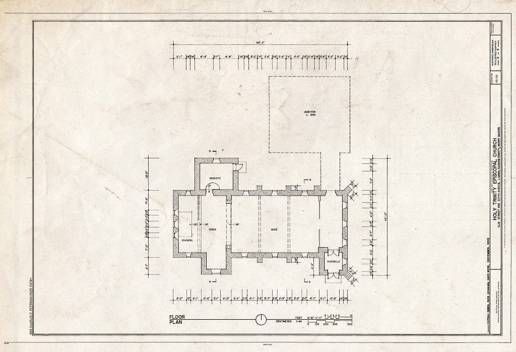 Historic Pictoric : Blueprint HABS ND,37-LISBO,1- (Sheet 2 of 4) - Holy Trinity Episcopal Church, Elm Street & Sixth Avenue, Lisbon, Ransom County, ND