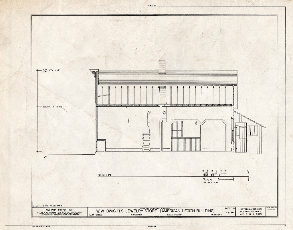 Historic Pictoric : Blueprint HABS NEB,54-NIOB,2- (Sheet 5 of 5) - W. W. Dwight's Jewelry Store, Elm Street, Niobrara, Knox County, NE