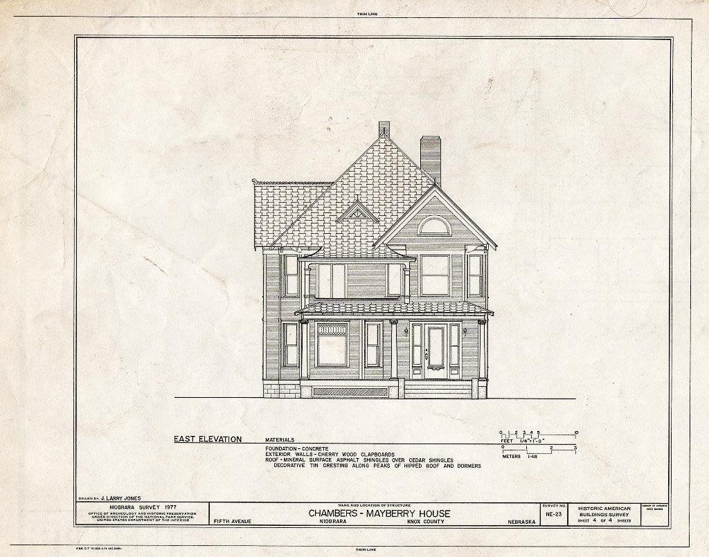 Historic Pictoric : Blueprint HABS NEB,54-NIOB,1- (Sheet 4 of 4) - Chambers-Mayberry House, Northwest Corner of Oak Street & Fifth Avenue (Moved to Crofton, NE), Niobrara, Knox County, NE