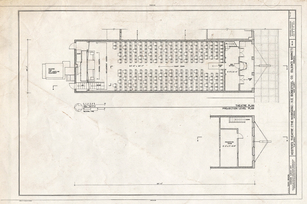 Historic Pictoric : Blueprint HABS NEB,54-NIOB,6- (Sheet 2 of 4) - Koster's Theatre, North Side of Elm Street, Niobrara, Knox County, NE