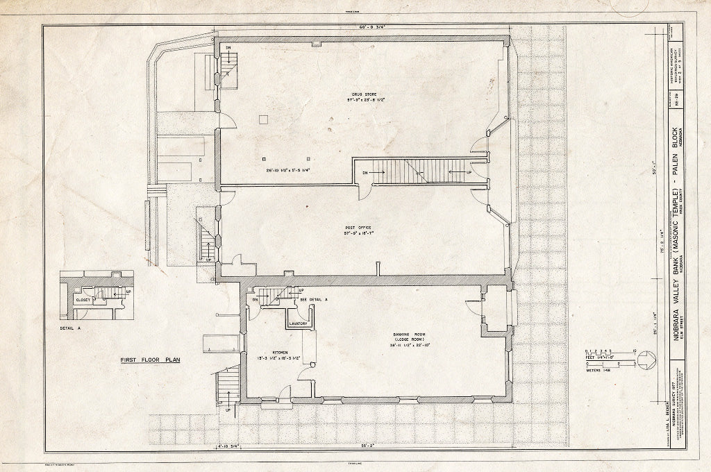 Historic Pictoric : Blueprint HABS NEB,54-NIOB,7- (Sheet 2 of 5) - Niobrara Valley Bank, Fifth Avenue & Maple Street, Niobrara, Knox County, NE