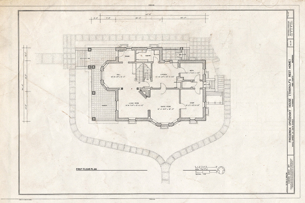 Historic Pictoric : Blueprint HABS NEB,54-NIOB,8- (Sheet 2 of 4) - Frederick Opocensky House, Sixth Avenue & Maple Street, Niobrara, Knox County, NE