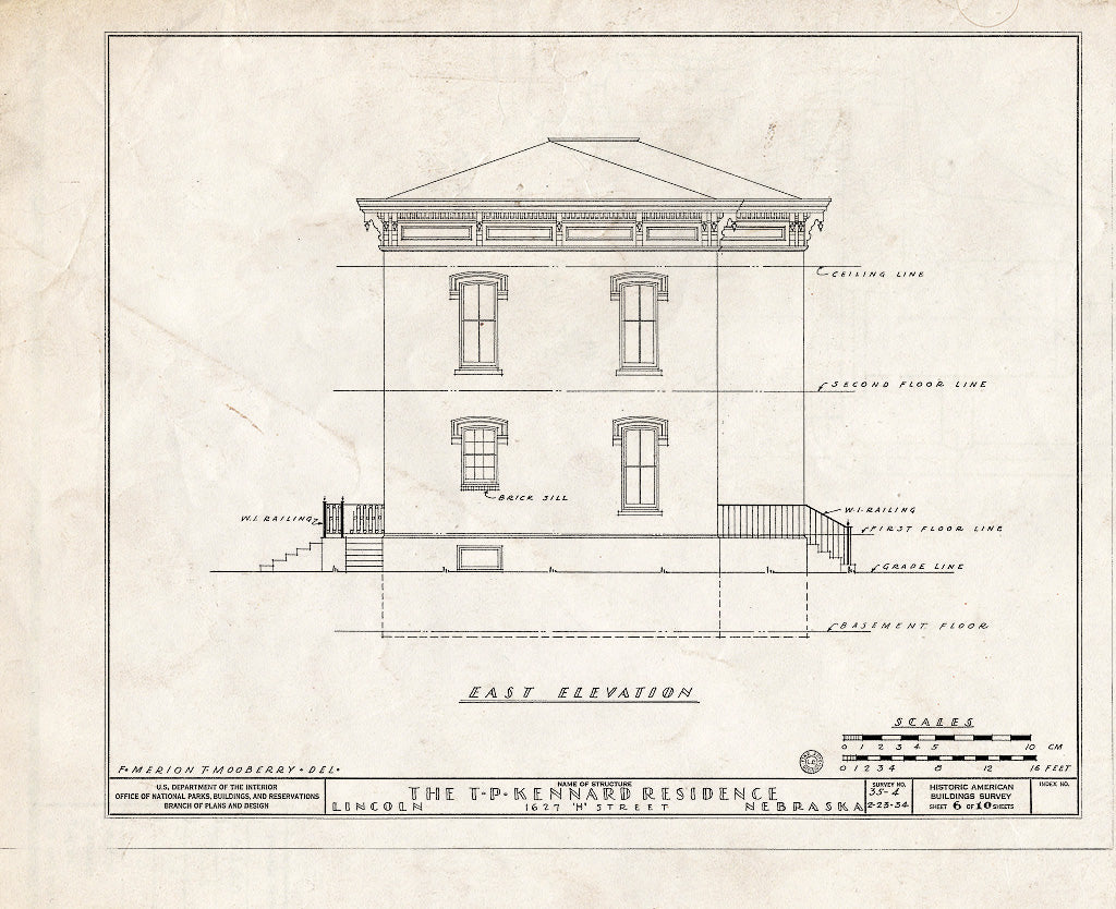 Historic Pictoric : Blueprint HABS NEB,55-LINC,2- (Sheet 6 of 10) - T. P. Kennard House, 1627 H Street, Lincoln, Lancaster County, NE