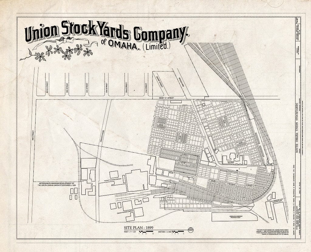 Historic Pictoric : Blueprint HAER NE-10 (Sheet 5 of 10) - South Omaha Union Stock Yards, 2900" O Plaza, Omaha, Douglas County, NE