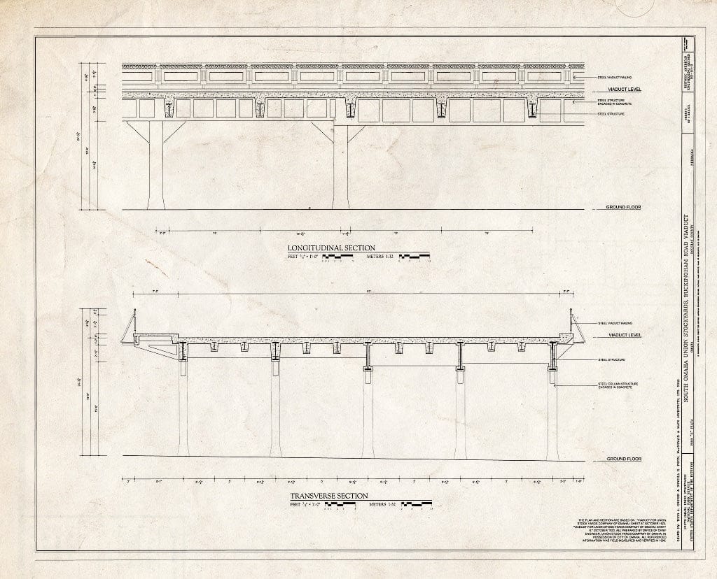 Historic Pictoric : Blueprint HAER NE-10-D (Sheet 1 of 1) - South Omaha Union Stock Yards, Buckingham Road Viaduct, Twenty-Ninth Street Spanning Stockyard Cattle Pens, Omaha, Douglas County, NE