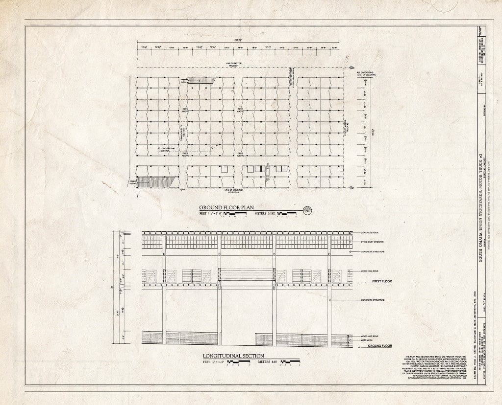 Historic Pictoric : Blueprint HAER NE-10-K (Sheet 1 of 2) - South Omaha Union Stock Yards, Motor Truck No. 2, 2900" O Plaza, Omaha, Douglas County, NE
