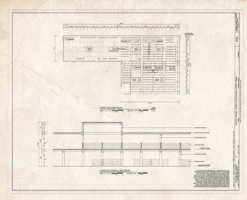 Historic Pictoric : Blueprint HAER NE-10-P (Sheet 2 of 2) - South Omaha Union Stock Yards, Sheep Barn, 2900" O Plaza, Omaha, Douglas County, NE