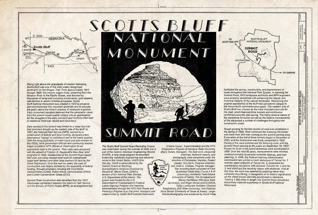 Historic Pictoric : Blueprint HAER NE-11 (Sheet 1 of 10) - Scotts Bluff Summit Road, Gering, Scotts Bluff County, NE