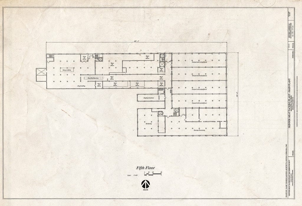 Historic Pictoric : Blueprint HAER NE-12-A (Sheet 12 of 13) - Skinner Meat Packing Plant, Main Plant, 6006 South Twenty-Seventh Street, Omaha, Douglas County, NE