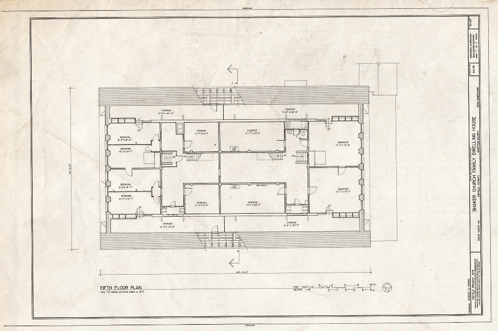 Historic Pictoric : Blueprint HABS NH,5-ENFI.V,1A- (Sheet 7 of) - Shaker Church Family Dwelling House, State Route 4A, Enfield, Grafton County, NH