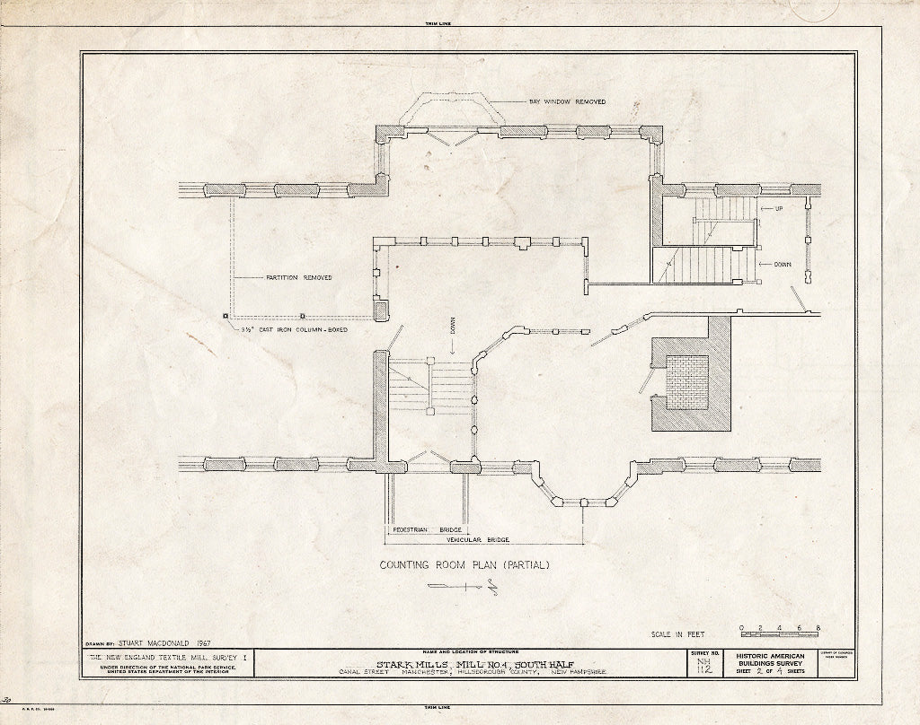Historic Pictoric : Blueprint HABS NH,6-MANCH,2/4B- (Sheet 2 of 4) - Stark Mills, Mill No. 4, South Half, Canal Street, Manchester, Hillsborough County, NH