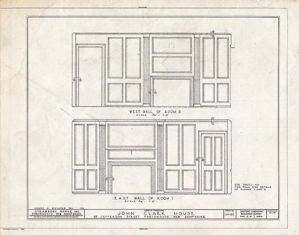 Historic Pictoric : Blueprint HABS NH,8-Port,141- (Sheet 4 of 7) - John Clark House, 95 Jefferson Street, Portsmouth, Rockingham County, NH