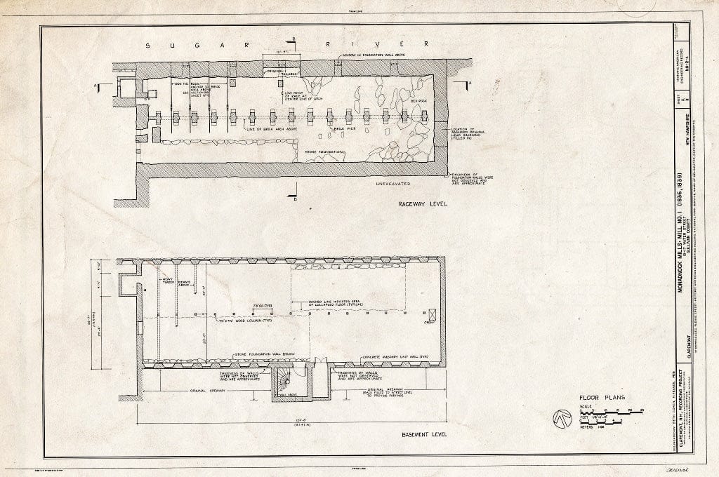 Historic Pictoric : Blueprint HAER NH,10-CLAR,6A (Sheet 2 of 5) - Monadnock Mills, Mill No. 1, 13-17 Water Street, Claremont, Sullivan County, NH