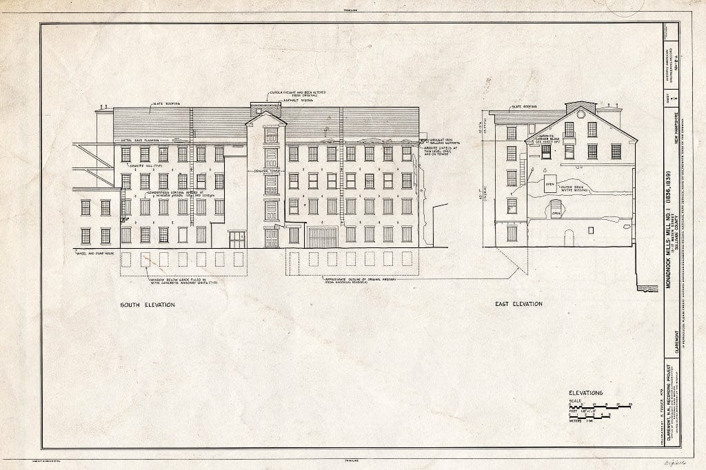 Historic Pictoric : Blueprint HAER NH,10-CLAR,6A (Sheet 4 of 5) - Monadnock Mills, Mill No. 1, 13-17 Water Street, Claremont, Sullivan County, NH