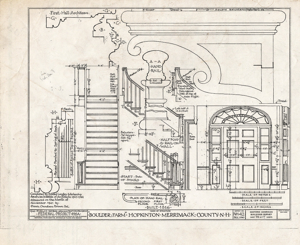 Historic Pictoric : Blueprint HABS NH,7-HOP,2- (Sheet 10 of 17) - Boulder Farm, Dunbarton Road, Hopkinton, Merrimack County, NH