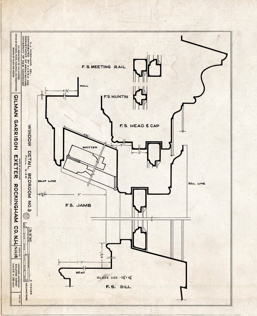 Historic Pictoric : Blueprint HABS NH,8-EX,2- (Sheet 26 of 38) - Gilman Garrison, Water & Clifford Streets, Exeter, Rockingham County, NH