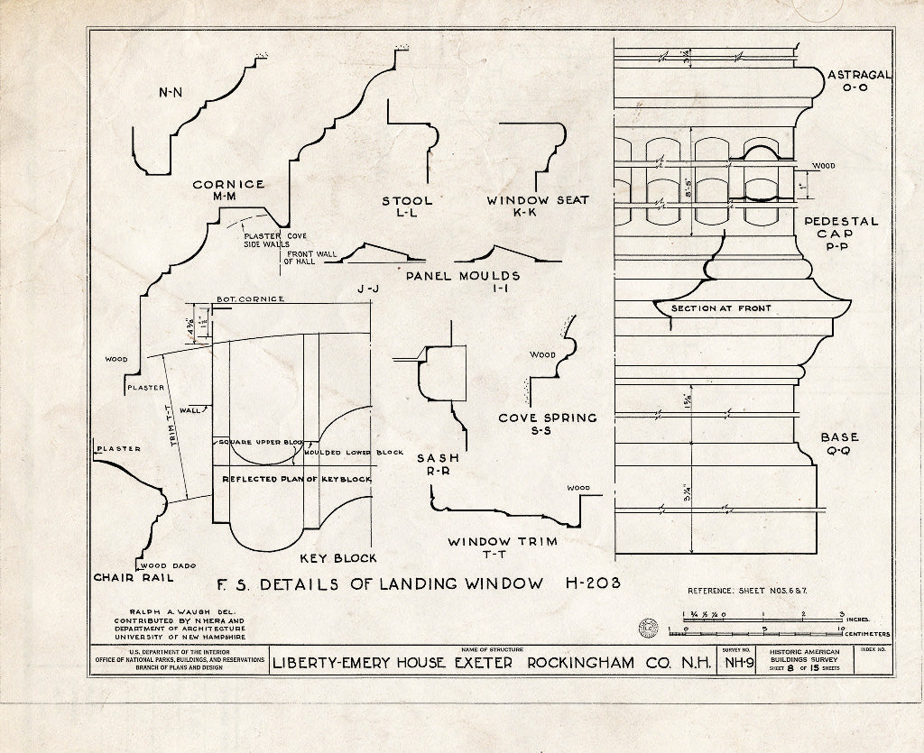 Historic Pictoric : Blueprint HABS NH,8-EX,8- (Sheet 8 of 15) - Liberty Emery House, 41 Main Street, Exeter, Rockingham County, NH