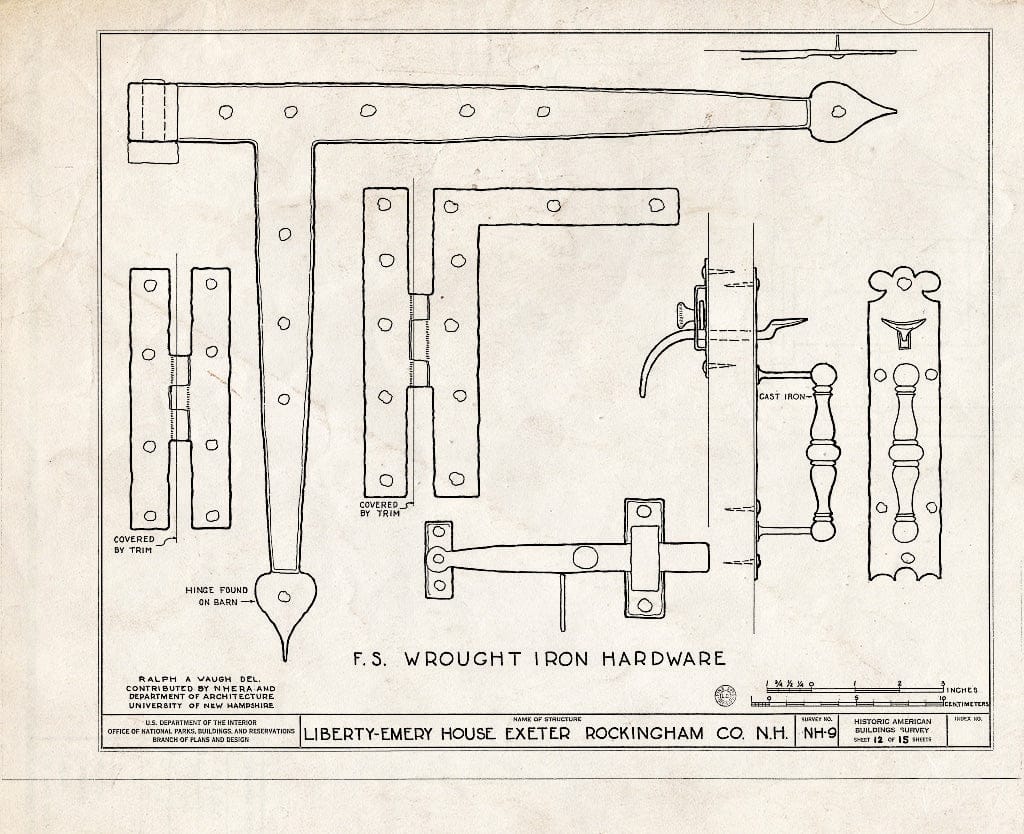 Historic Pictoric : Blueprint HABS NH,8-EX,8- (Sheet 12 of 15) - Liberty Emery House, 41 Main Street, Exeter, Rockingham County, NH