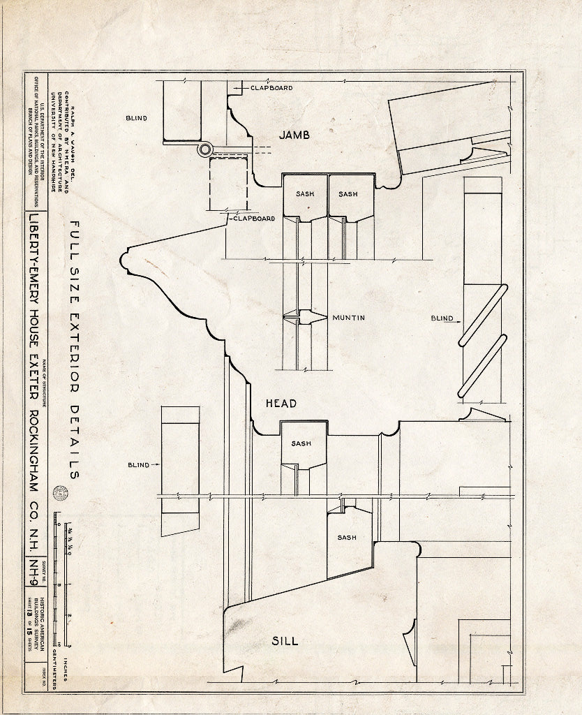 Historic Pictoric : Blueprint HABS NH,8-EX,8- (Sheet 13 of 15) - Liberty Emery House, 41 Main Street, Exeter, Rockingham County, NH