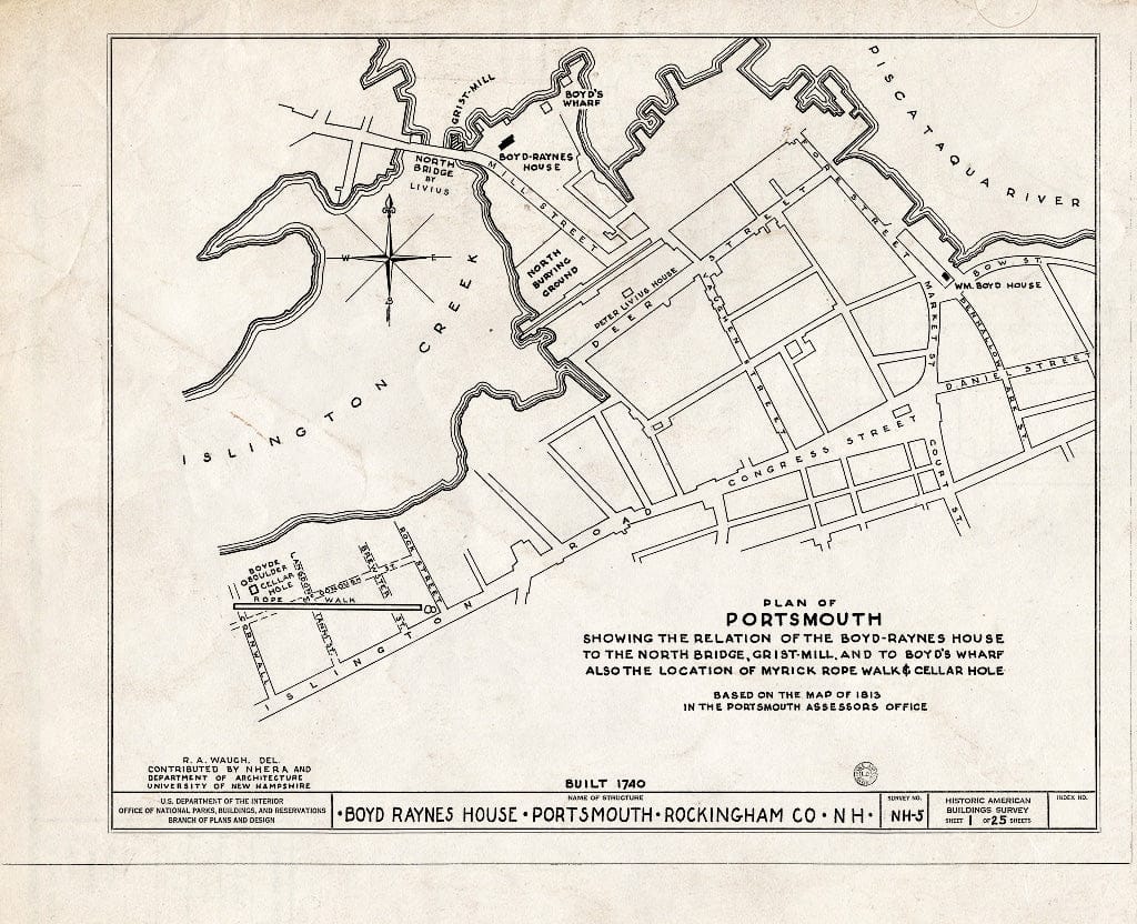 Historic Pictoric : Blueprint HABS NH,8-Port,26- (Sheet 1 of 25) - Boyd-Raynes House, Maplewood Avenue, Portsmouth, Rockingham County, NH