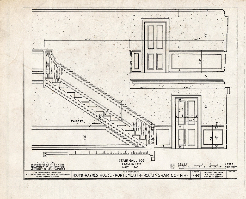 Historic Pictoric : Blueprint HABS NH,8-Port,26- (Sheet 8 of 25) - Boyd-Raynes House, Maplewood Avenue, Portsmouth, Rockingham County, NH