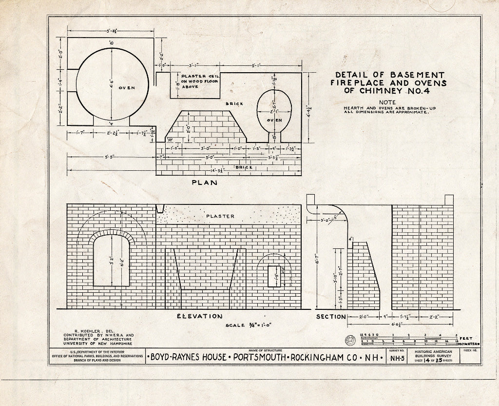 Historic Pictoric : Blueprint HABS NH,8-Port,26- (Sheet 14 of 25) - Boyd-Raynes House, Maplewood Avenue, Portsmouth, Rockingham County, NH
