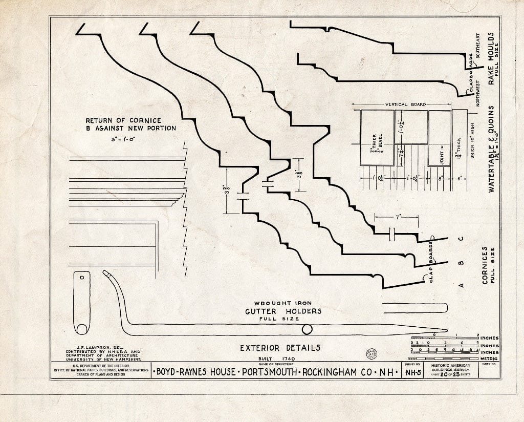 Historic Pictoric : Blueprint HABS NH,8-Port,26- (Sheet 20 of 25) - Boyd-Raynes House, Maplewood Avenue, Portsmouth, Rockingham County, NH