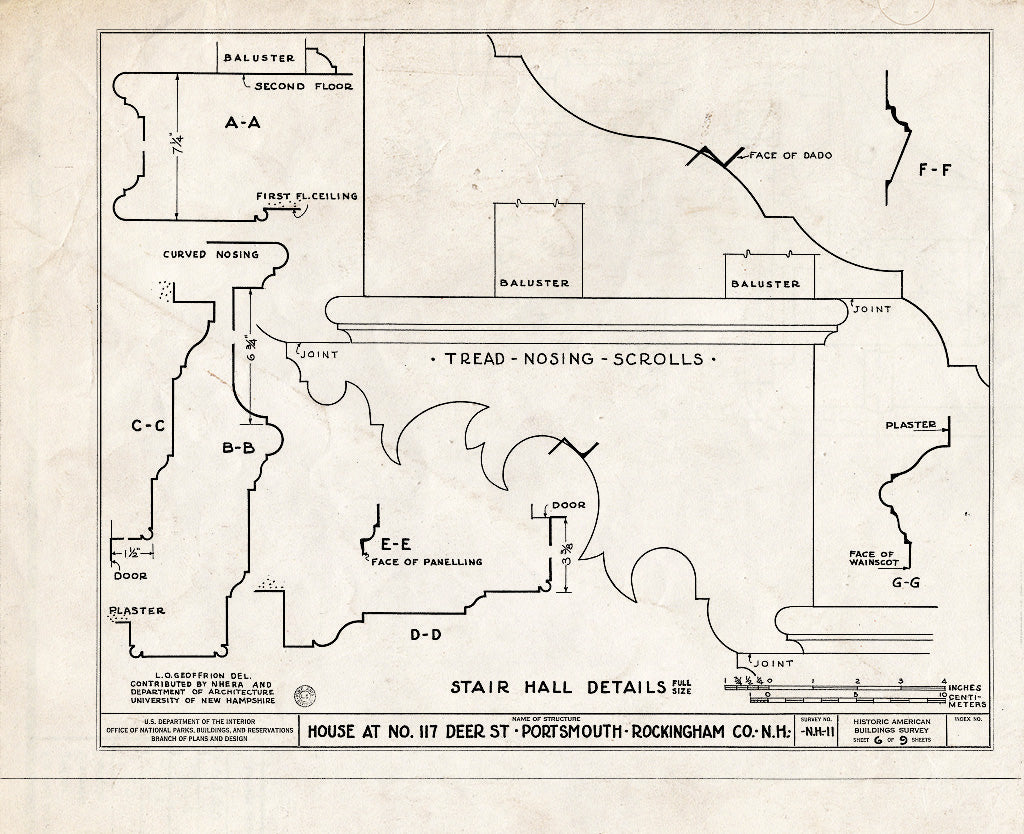 Historic Pictoric : Blueprint HABS NH,8-Port,122- (Sheet 6 of 9) - Michael Whidden House, 117 Deer Street (Moved to High Street), Portsmouth, Rockingham County, NH