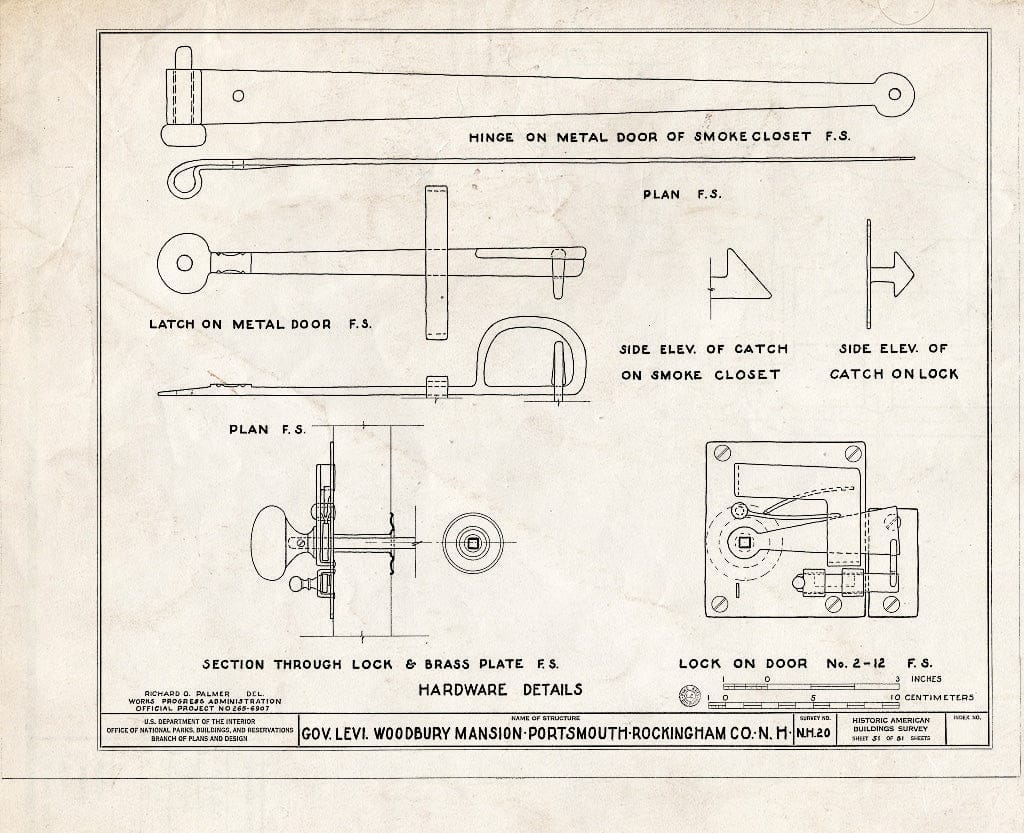 Historic Pictoric : Blueprint HABS NH,8-Port,123- (Sheet 51 of 51) - Governor Levi Woodbury House, Woodbury Avenue & Boyd Road, Portsmouth, Rockingham County, NH