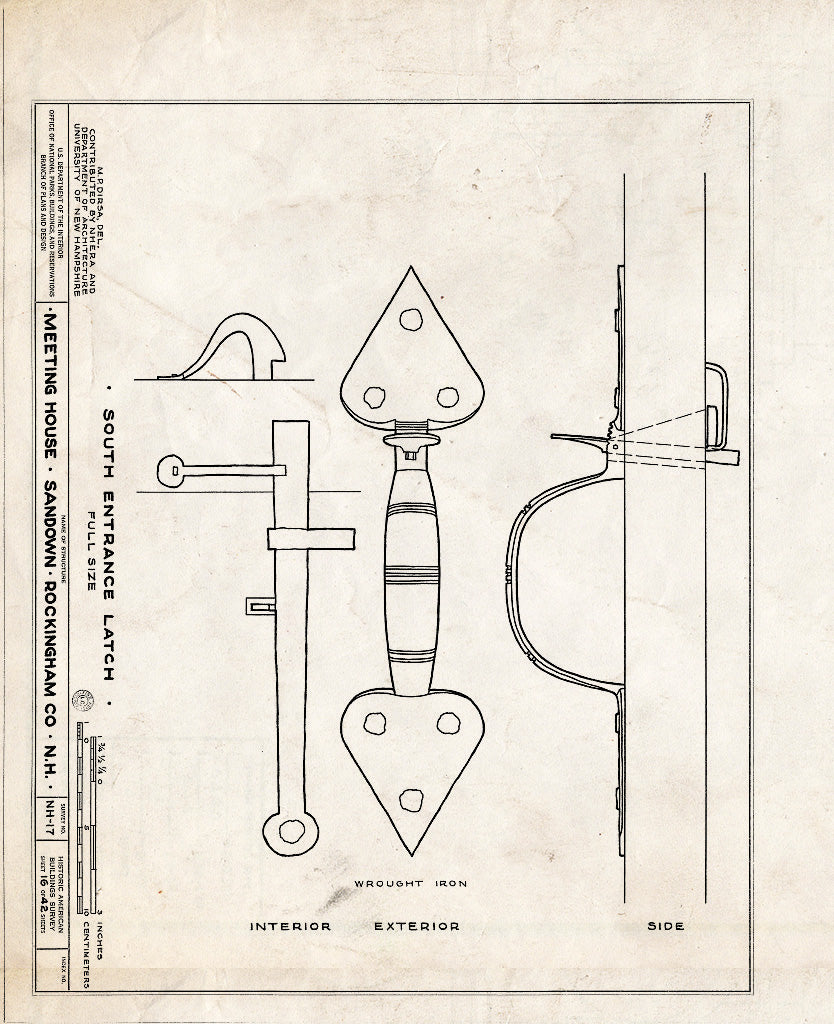 Historic Pictoric : Blueprint HABS NH,8-Sand,1- (Sheet 16 of 42) - Meetinghouse, Phillips Road, Sandown, Rockingham County, NH