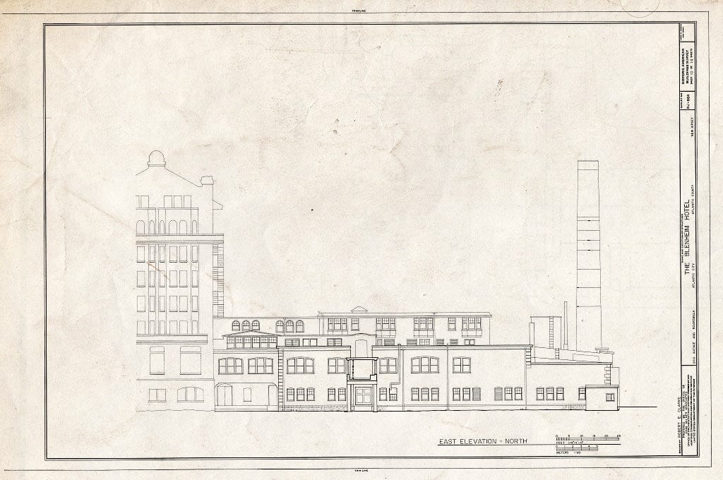 Historic Pictoric : Blueprint HABS NJ,1-ATCI,3- (Sheet 10 of 14) - Blenheim Hotel, Ohio Avenue & Boardwalk, Atlantic City, Atlantic County, NJ