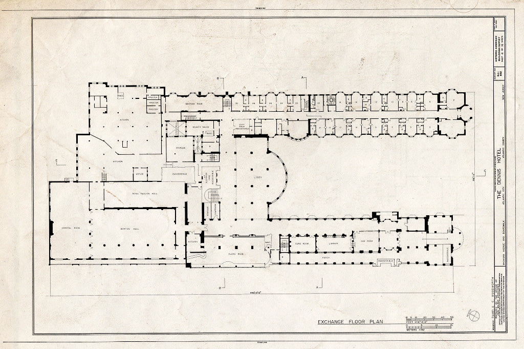 Historic Pictoric : Blueprint HABS NJ,1-ATCI,6- (Sheet 4 of 16) - Dennis Hotel, Michigan Avenue & Boardwalk, Atlantic City, Atlantic County, NJ