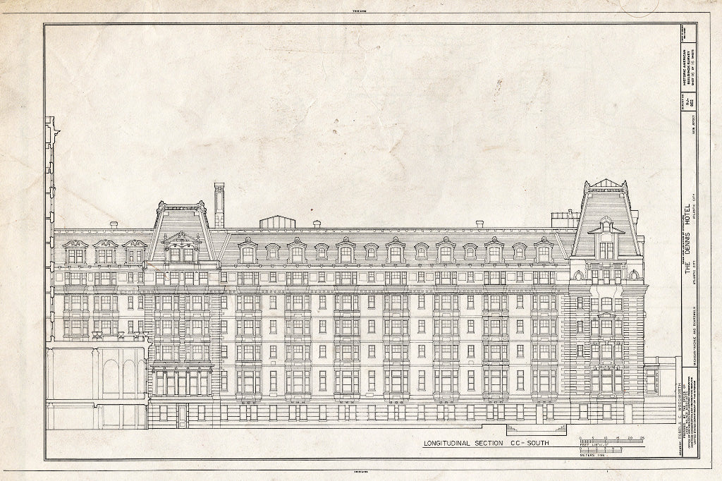 Historic Pictoric : Blueprint HABS NJ,1-ATCI,6- (Sheet 16 of 16) - Dennis Hotel, Michigan Avenue & Boardwalk, Atlantic City, Atlantic County, NJ