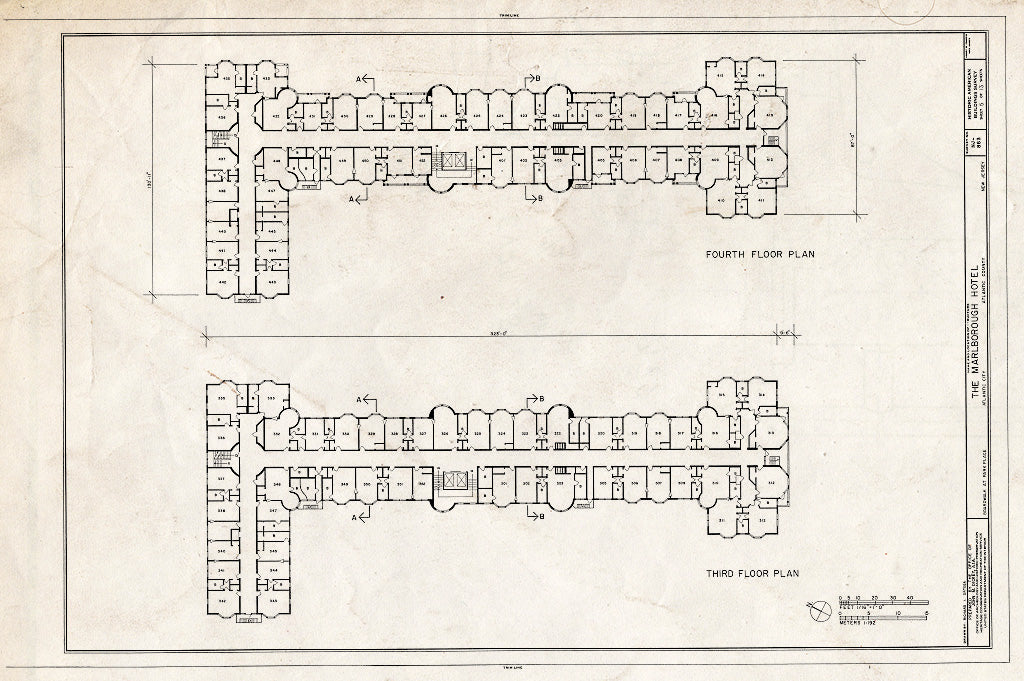 Historic Pictoric : Blueprint HABS NJ,1-ATCI,8- (Sheet 5 of 13) - Marlborough Hotel, Boardwalk at Park Place, Atlantic City, Atlantic County, NJ