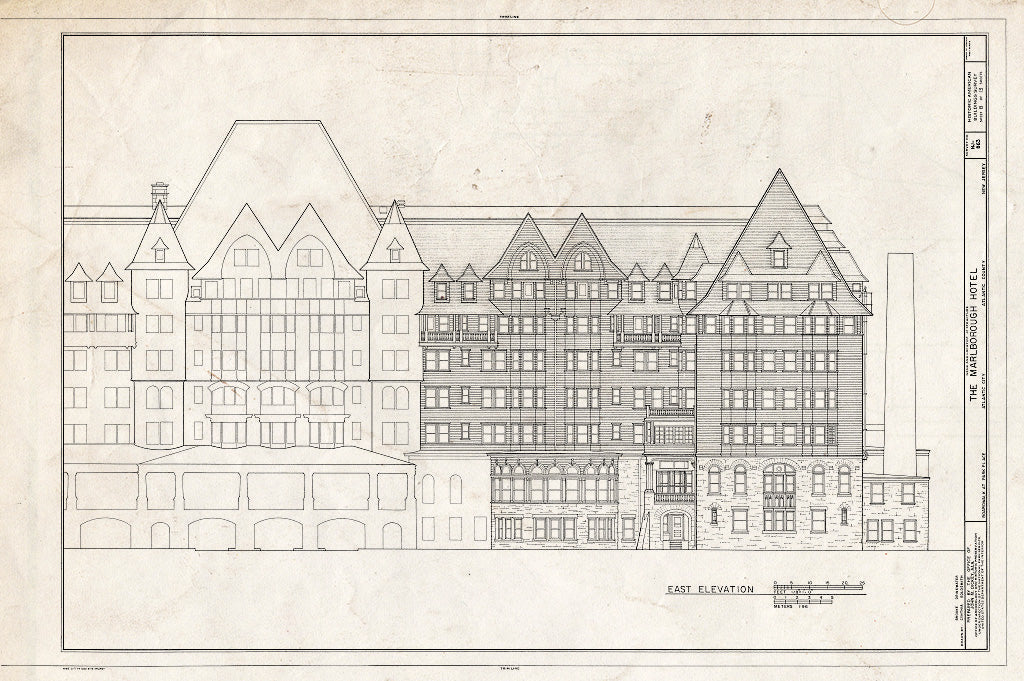 Historic Pictoric : Blueprint HABS NJ,1-ATCI,8- (Sheet 8 of 13) - Marlborough Hotel, Boardwalk at Park Place, Atlantic City, Atlantic County, NJ