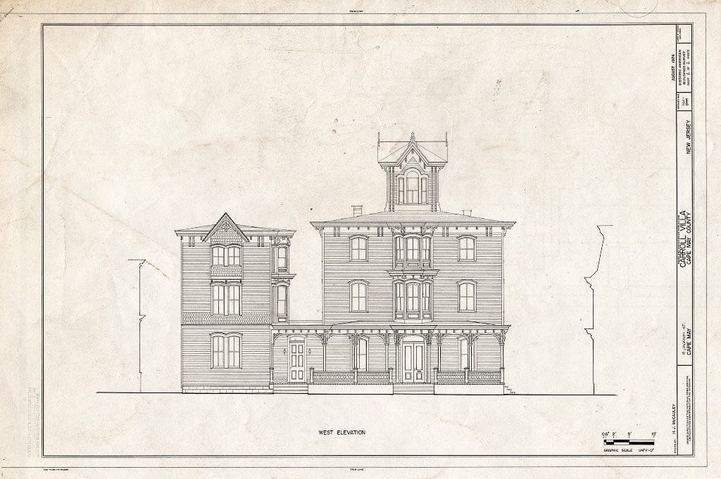 Historic Pictoric : Blueprint HABS NJ,5-CAPMA,43- (Sheet 2 of 2) - Carroll Villa, 19 Jackson Street, Cape May, Cape May County, NJ