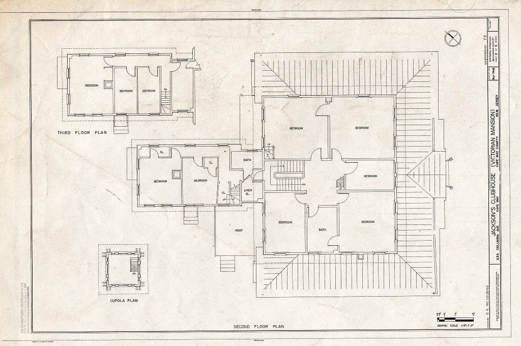 Historic Pictoric : Blueprint HABS NJ,5-CAPMA,21- (Sheet 2 of 3) - Jackson's Clubhouse, 635 Columbia Avenue, Cape May, Cape May County, NJ