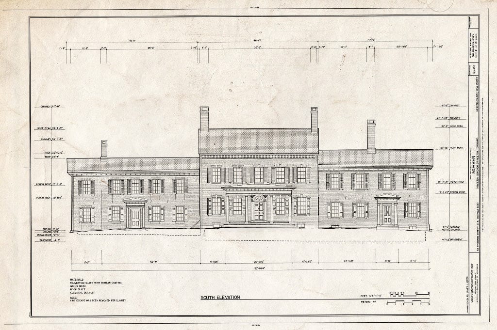 Historic Pictoric : Blueprint HABS NJ,11-Print,7- (Sheet 6 of 10) - Morven, 55 Stockton Street (U.S. Highway 206), Princeton, Mercer County, NJ