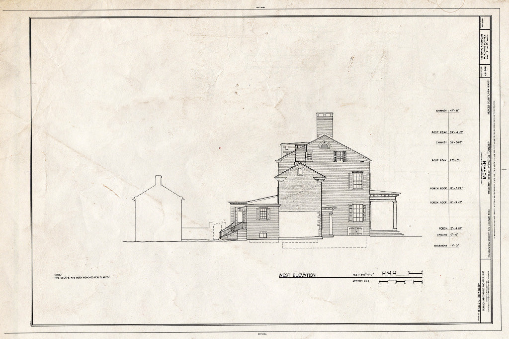 Historic Pictoric : Blueprint HABS NJ,11-Print,7- (Sheet 7 of 10) - Morven, 55 Stockton Street (U.S. Highway 206), Princeton, Mercer County, NJ