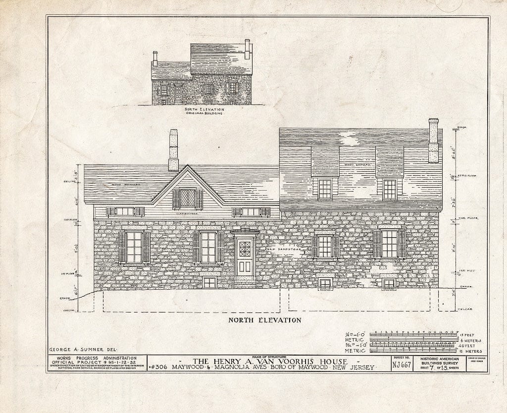 Historic Pictoric : Blueprint HABS NJ,2-MAYWO,2- (Sheet 7 of 15) - Henry A. Van Voorhis House, 306 Maywood Avenue, Maywood, Bergen County, NJ