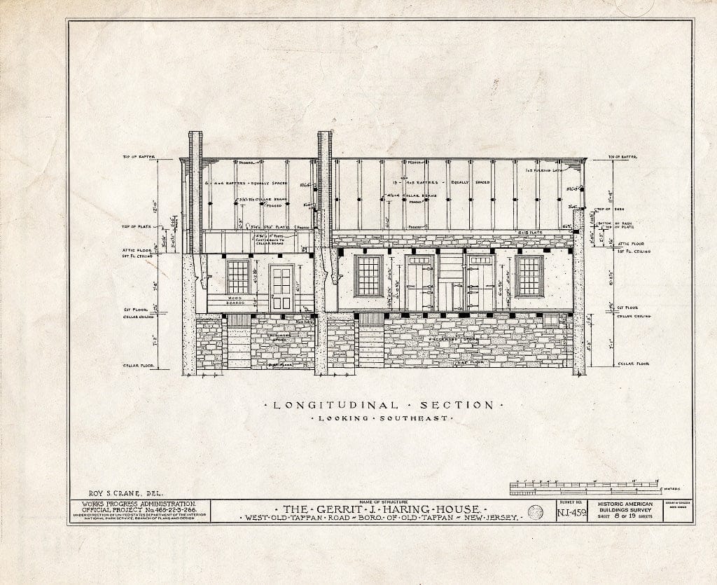 Historic Pictoric : Blueprint HABS NJ,2-TAPO,2- (Sheet 8 of 19) - Gerrit J. Haring House, West Old Tappan Road, Old Tappan, Bergen County, NJ