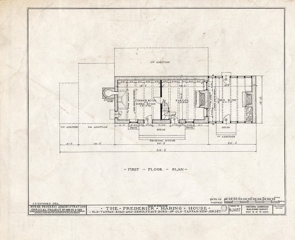 Historic Pictoric : Blueprint HABS NJ,2-TAPO,3- (Sheet 8 of 19) - Frederick Haring House, Old Tappan & DeWolfe Roads, Old Tappan, Bergen County, NJ
