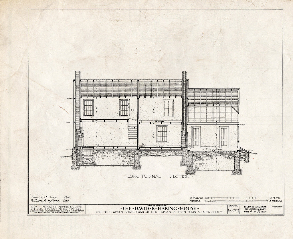 Historic Pictoric : Blueprint HABS NJ,2-TAPO,4- (Sheet 8 of 13) - David R. Haring House, 202 Old Tappan Road, Old Tappan, Bergen County, NJ