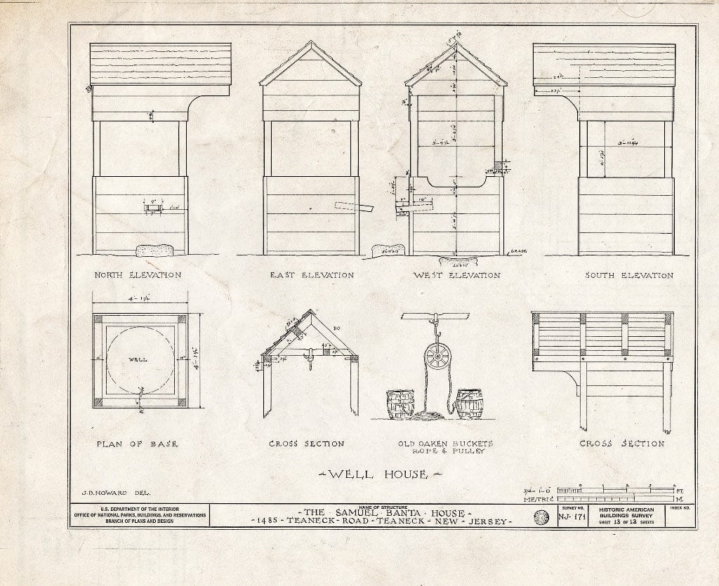 Historic Pictoric : Blueprint HABS NJ,2-Tea,3- (Sheet 13 of 13) - Samuel Banta House, 1485 Teaneck Road, Teaneck, Bergen County, NJ
