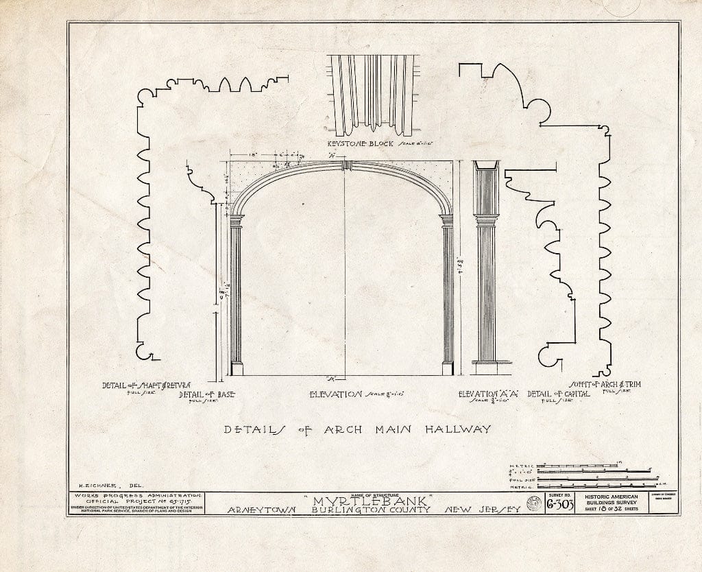 Historic Pictoric : Blueprint HABS NJ,3-ARNTO,2- (Sheet 18 of 32) - Emley-Wilde House, Arneytown, Monmouth County, NJ